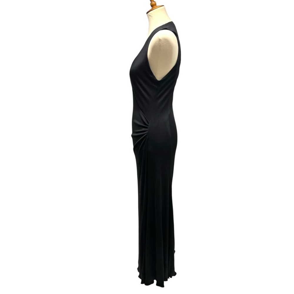 Ralph Lauren Collection Purple Label Black Silk Blend Faux Wrap Gown Dress Sz 8 - Picture 3 of 13